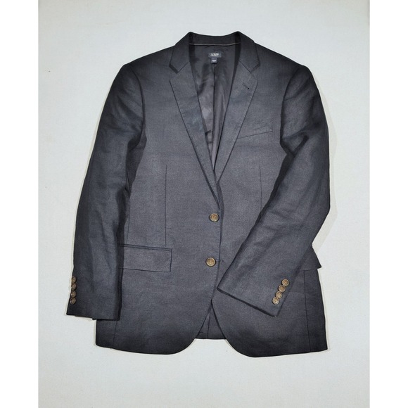 J Crew Ludlow 100% Linen Sport Coat Blazer 38S Mens Navy Blue Suit Jacket - Picture 1 of 13